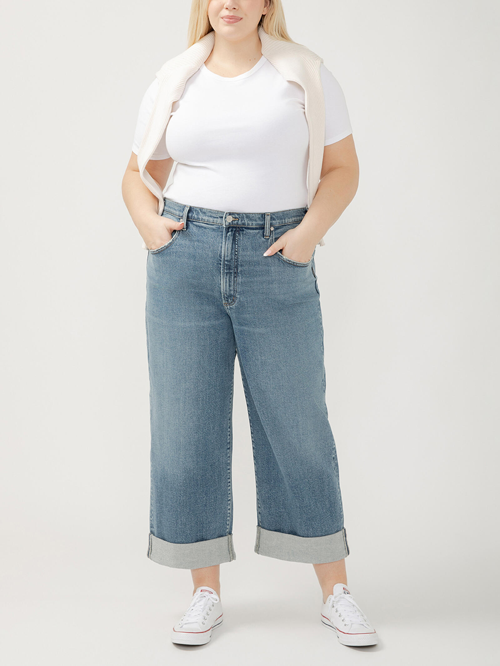 Buy Be Easy High Rise Wide Leg Jeans Plus Size for USD
