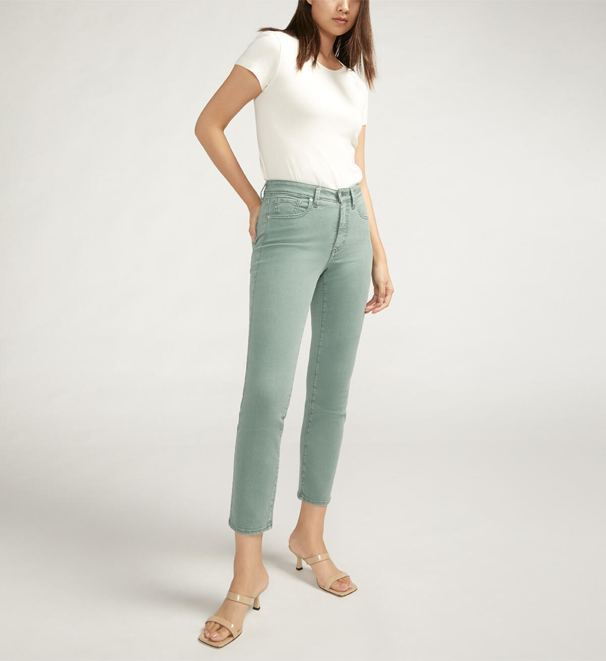 Isbister High Rise Straight Leg Jeans, Sage, hi-res image number 0