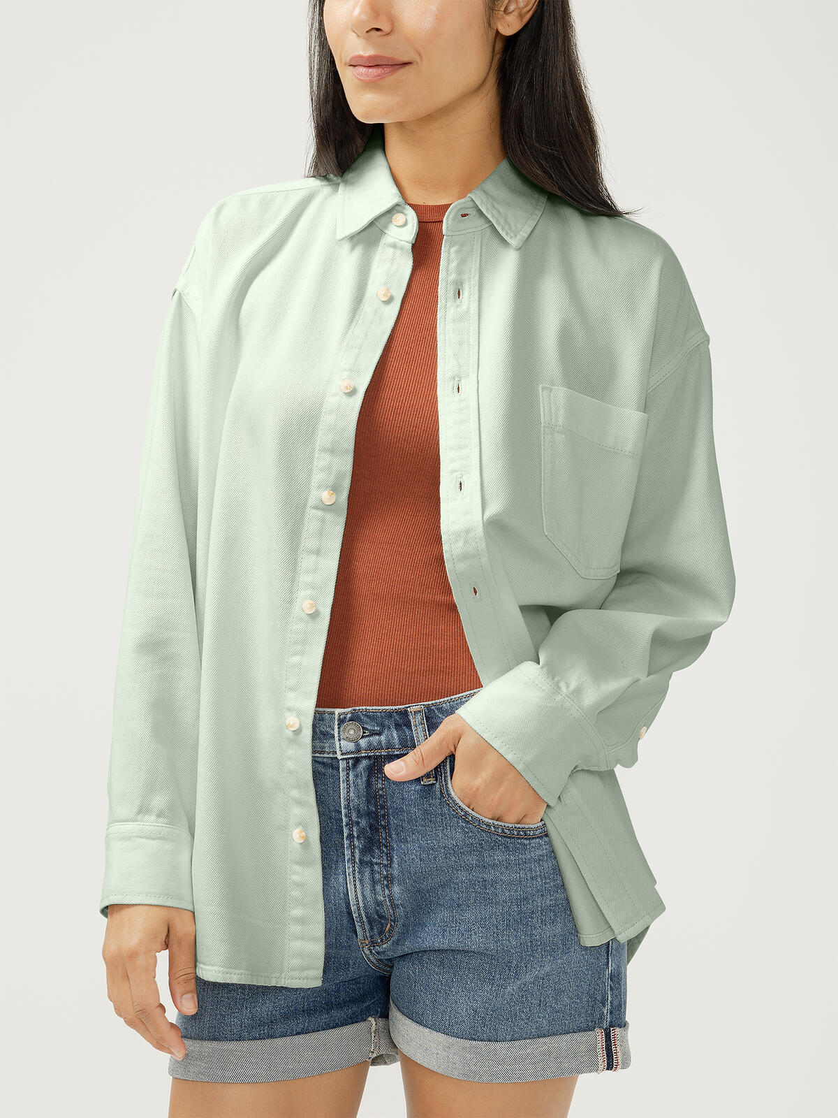 Relaxed Button-Up Beach Shirt image number 0