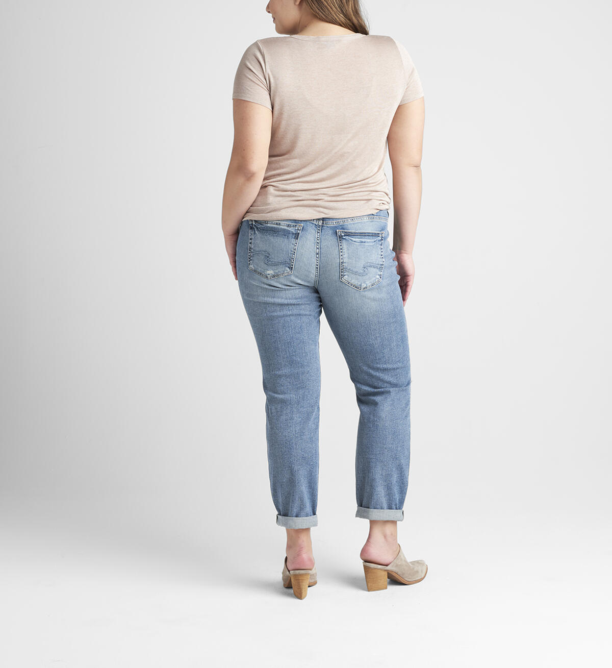 Boyfriend Mid Rise Slim Leg Jeans Plus Size, , hi-res image number 2