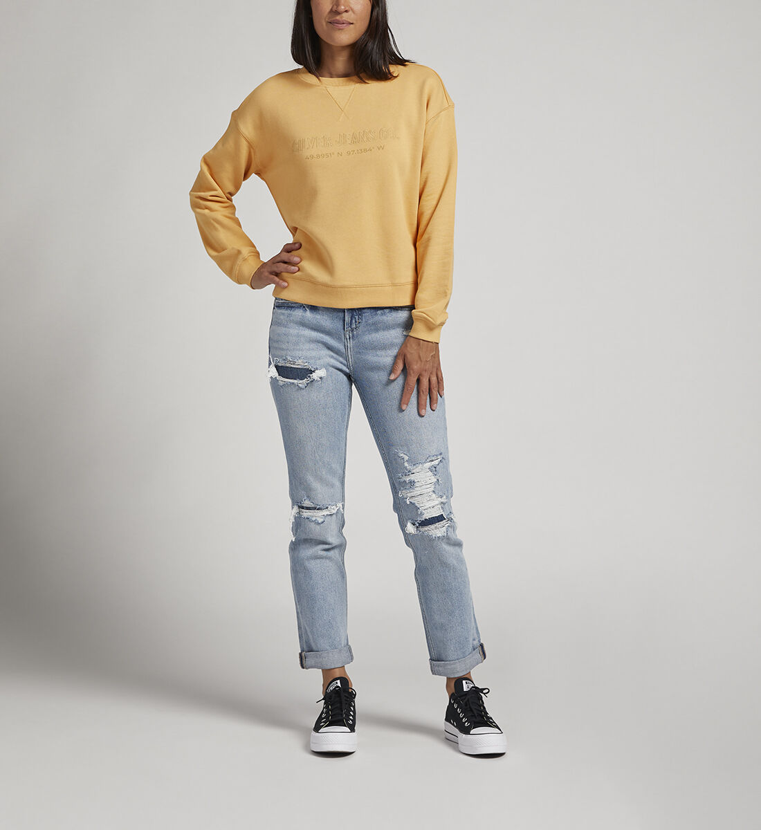 Buy Womens Crewneck Sweatshirt for USD 48.00 Silver Jeans US New
