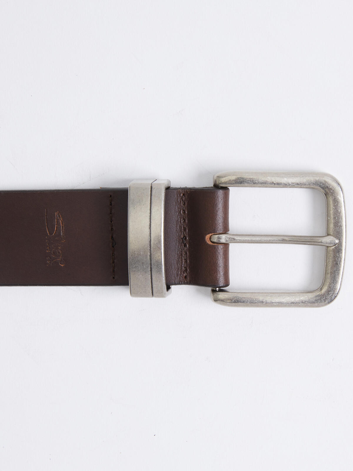 Classic Leather Men's Belt, Dark Brown, hi-res image number 0