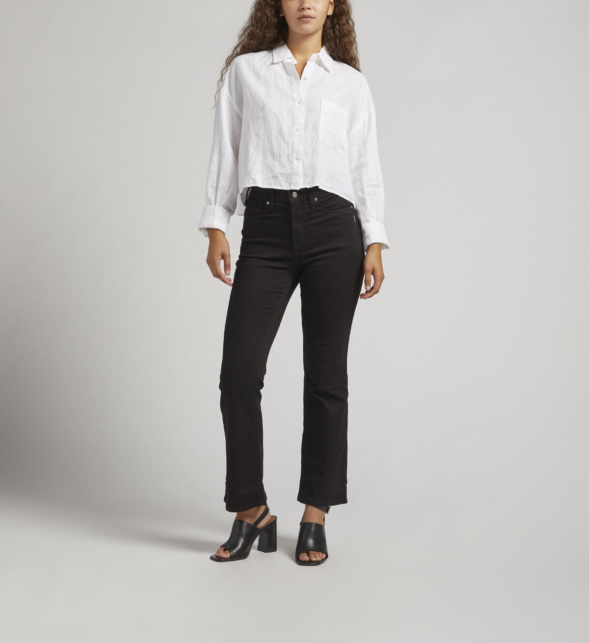 Infinite Fit High Rise Bootcut Jeans, Black, hi-res image number 0