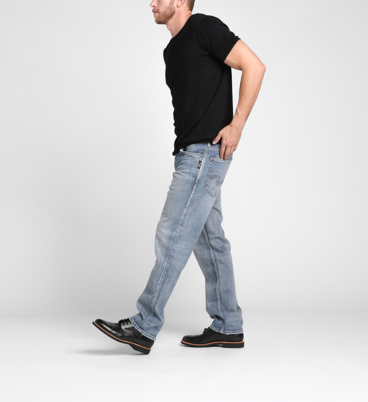 Eddie Tapered Mens Light Wash, , hi-res image number 2