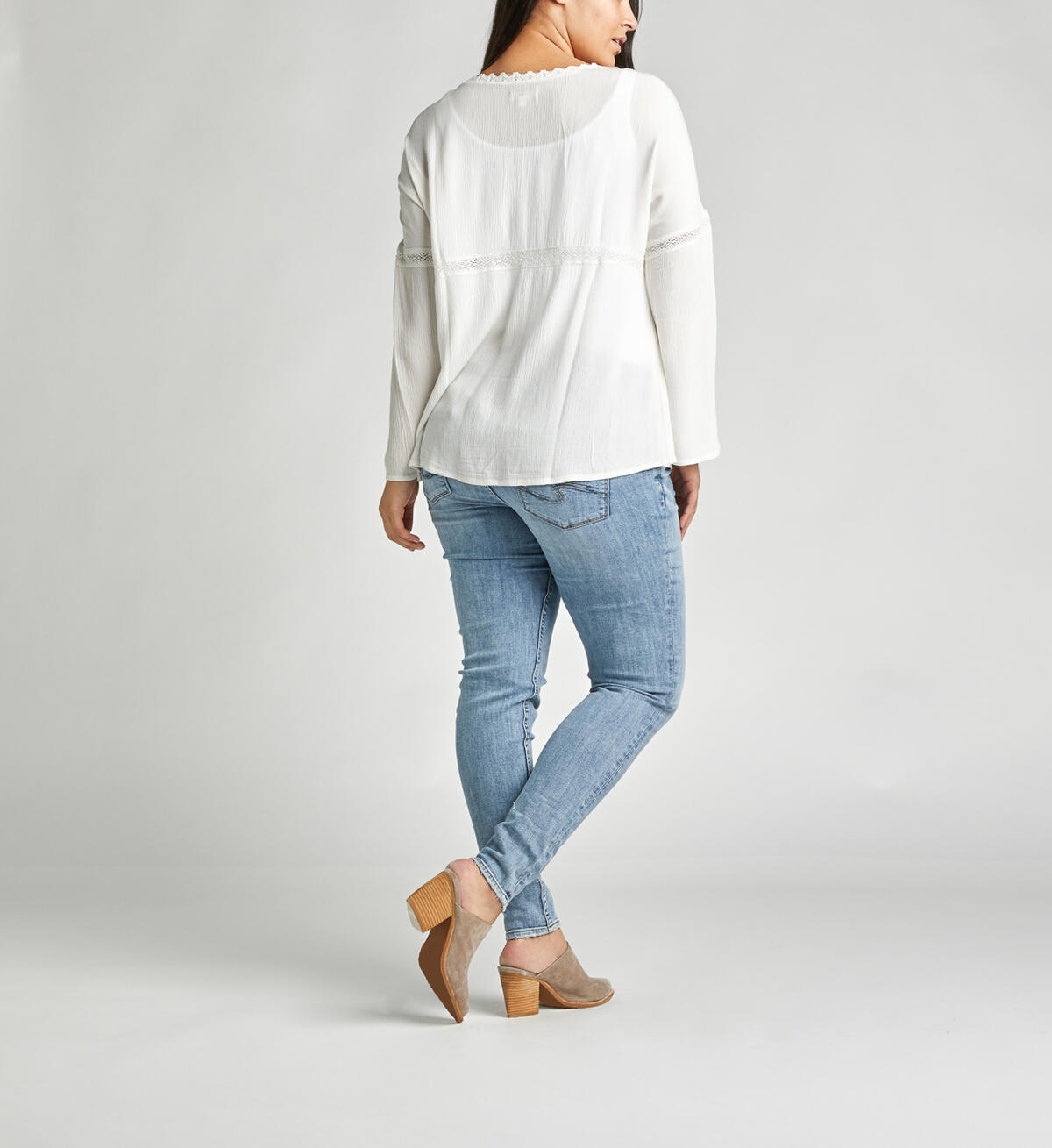 Sally Lace-Trim Peasant Blouse, , hi-res image number 1