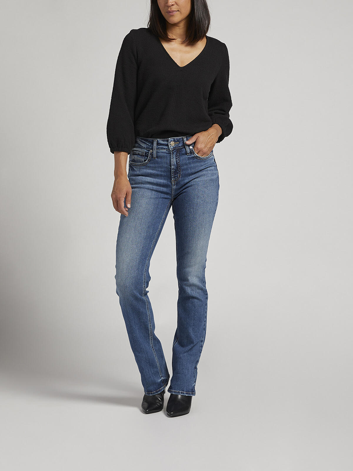 Avery High Rise Slim Bootcut Jeans image number 0