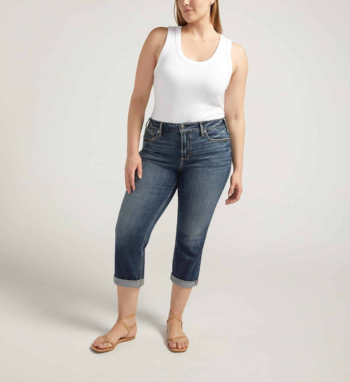 Suki Mid Rise Americana Capri  Plus Size, , hi-res image number 0