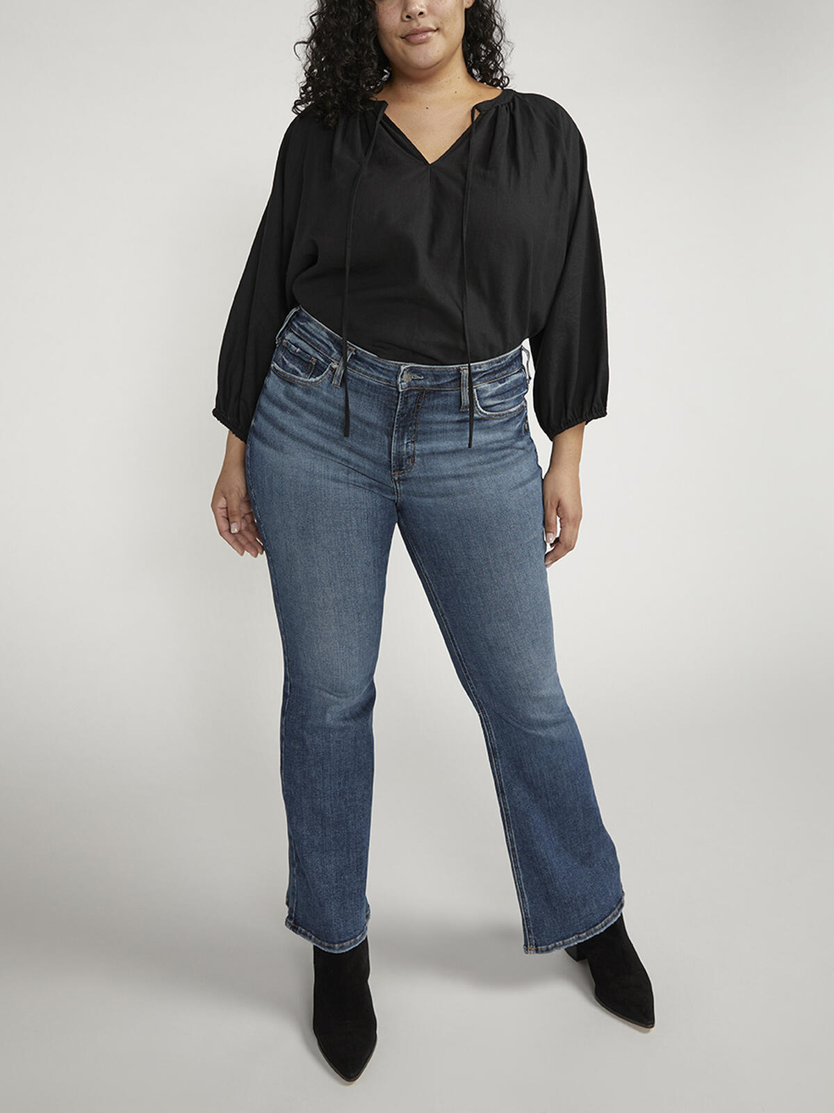 Most Wanted Mid Rise Flare Jeans Plus Size, , hi-res image number 0