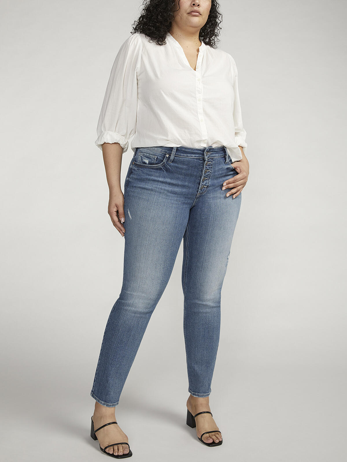 Suki Mid Rise Straight Leg Jeans Plus Size image number 0