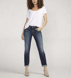 Boyfriend Mid Rise Slim Leg Jeans