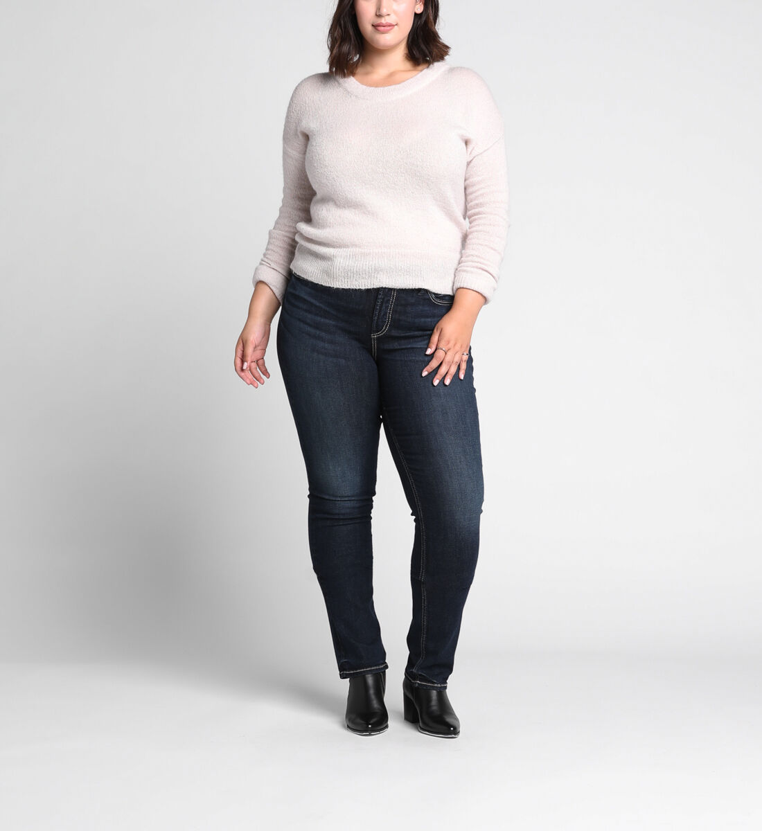 Buy Avery High Rise Straight Leg Jeans Plus Size for USD 99.00