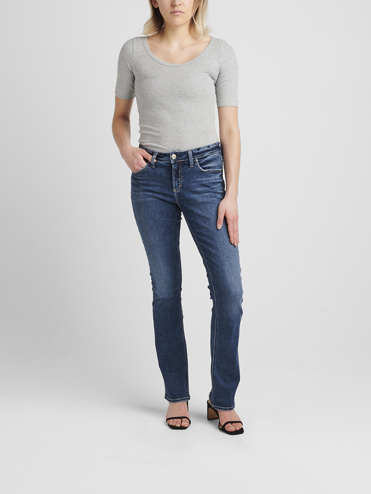 Elyse Mid Rise Slim Bootcut Jeans image number 0