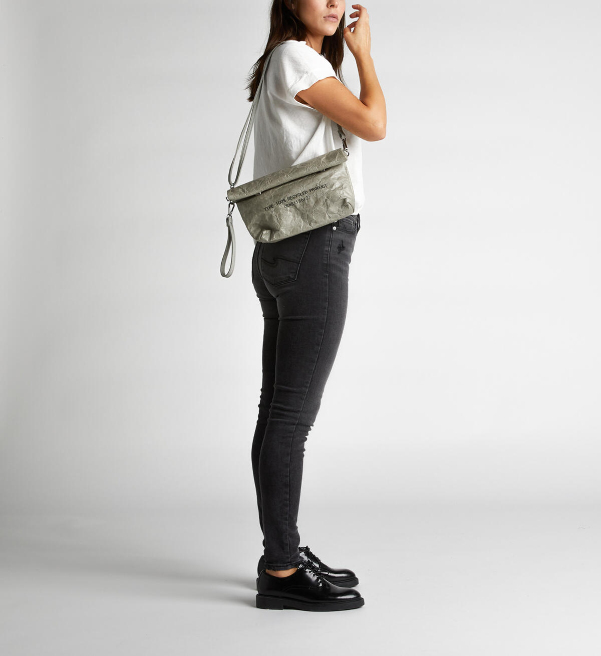 Recycled Paper Convertible Crossbody, Grey, hi-res image number 4