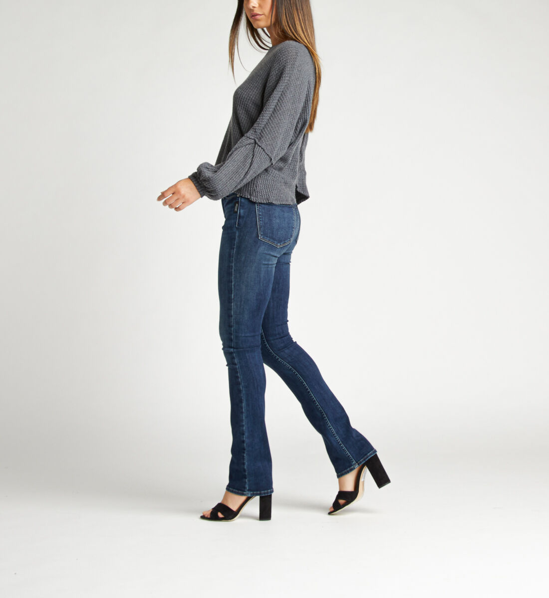 Most Wanted Mid Rise Skinny Bootcut Jeans Side