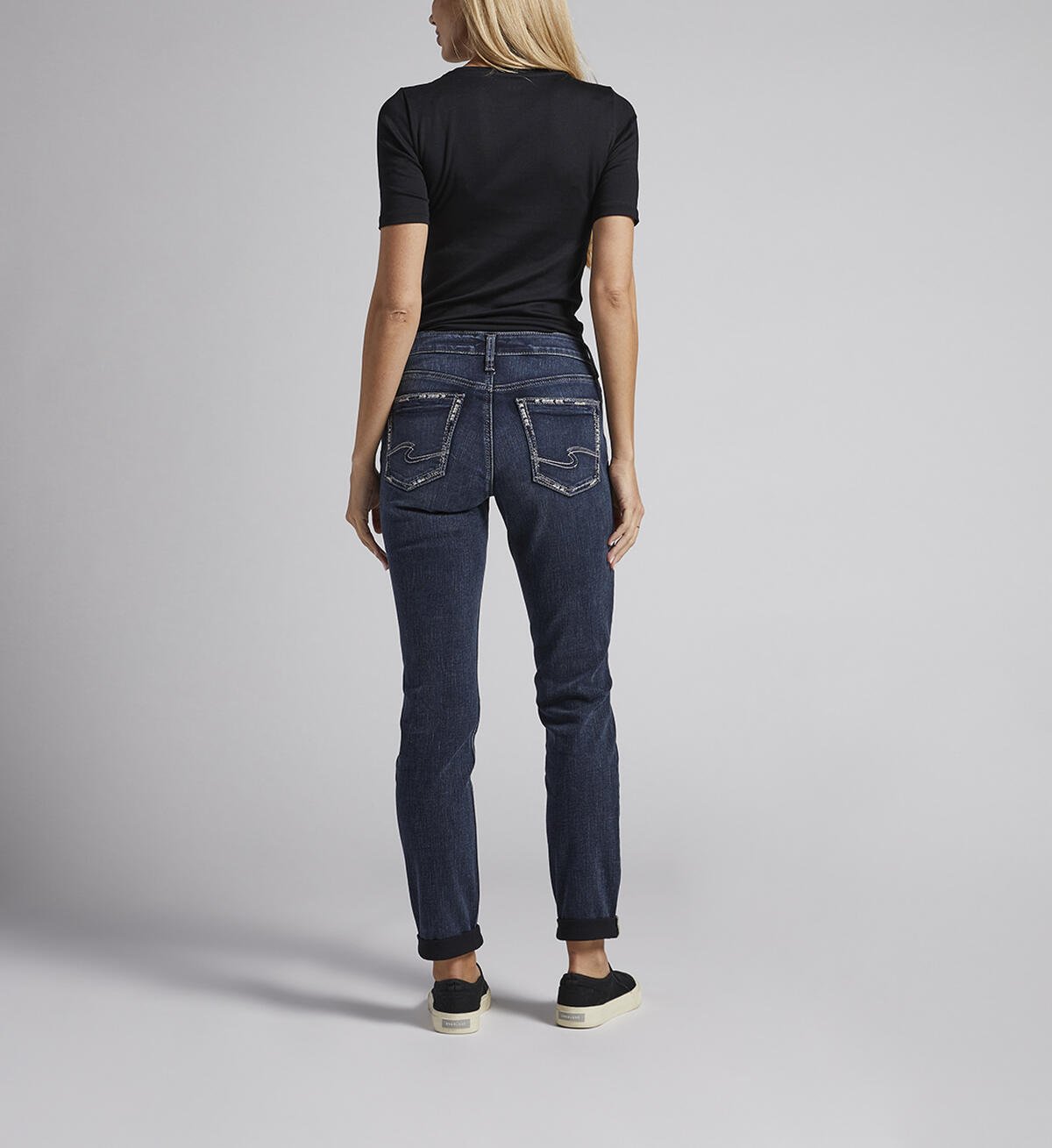 Boyfriend Mid Rise Slim Leg Jeans, Indigo, hi-res image number 1