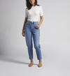 High Rise Tapered Leg Mom Jean, Indigo, hi-res image number 0