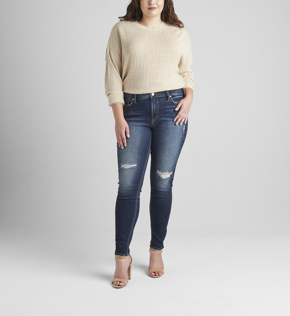 Suki Mid Rise Skinny Jeans Plus Size, , hi-res image number 0