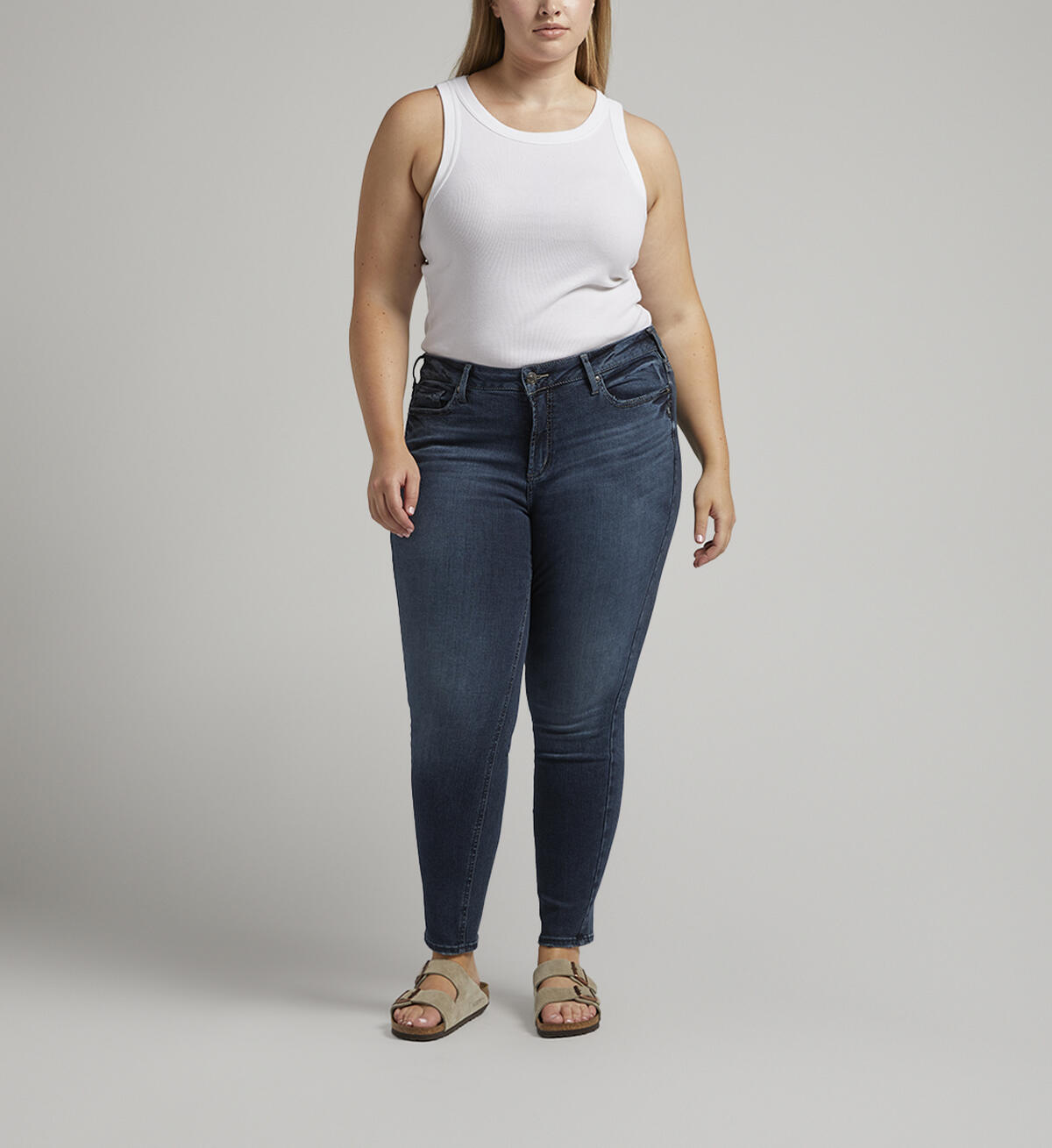 Suki Mid Rise Skinny Jeans Plus Size, Indigo, hi-res image number 0}