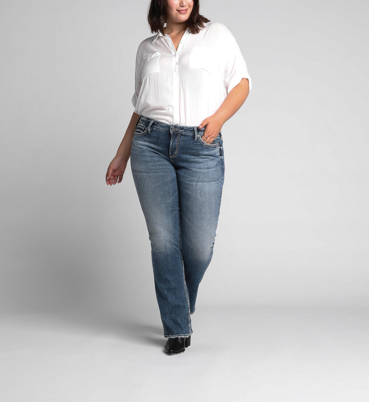 Suki Mid Rise Slim Bootcut Jeans Plus Size Final Sale, , hi-res image number 3