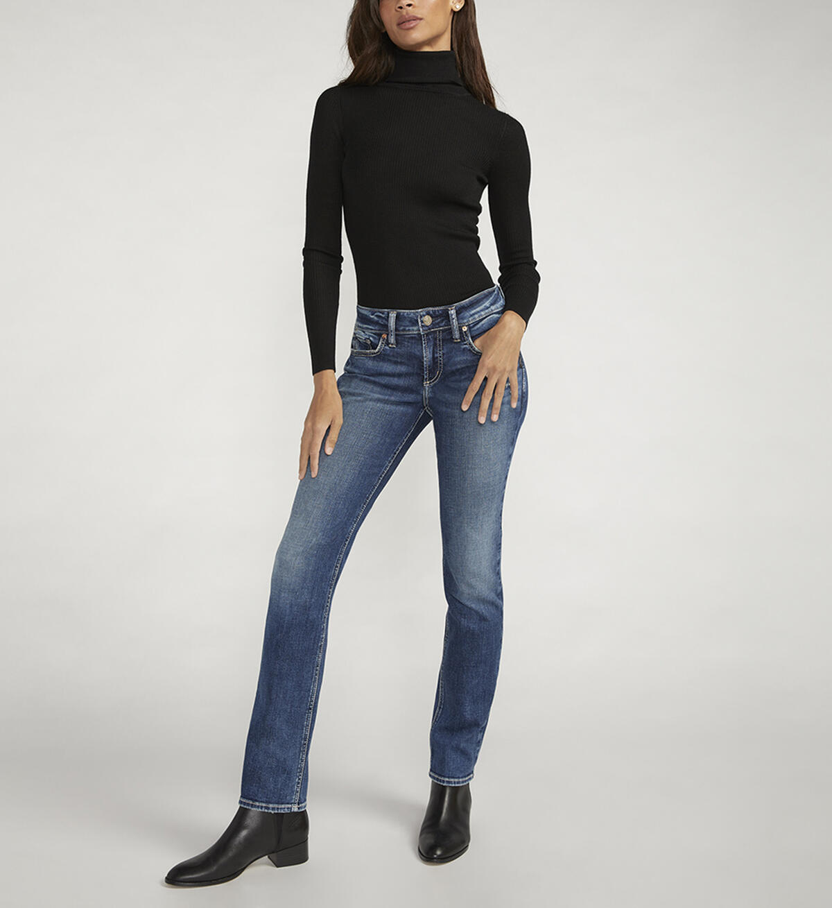 Britt Low Rise Straight Leg Jeans, Indigo, hi-res image number 0