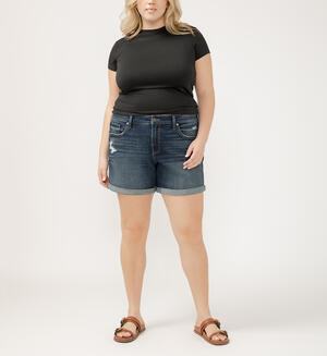 Boyfriend Mid Rise Luxe Stretch Shorts Plus Size