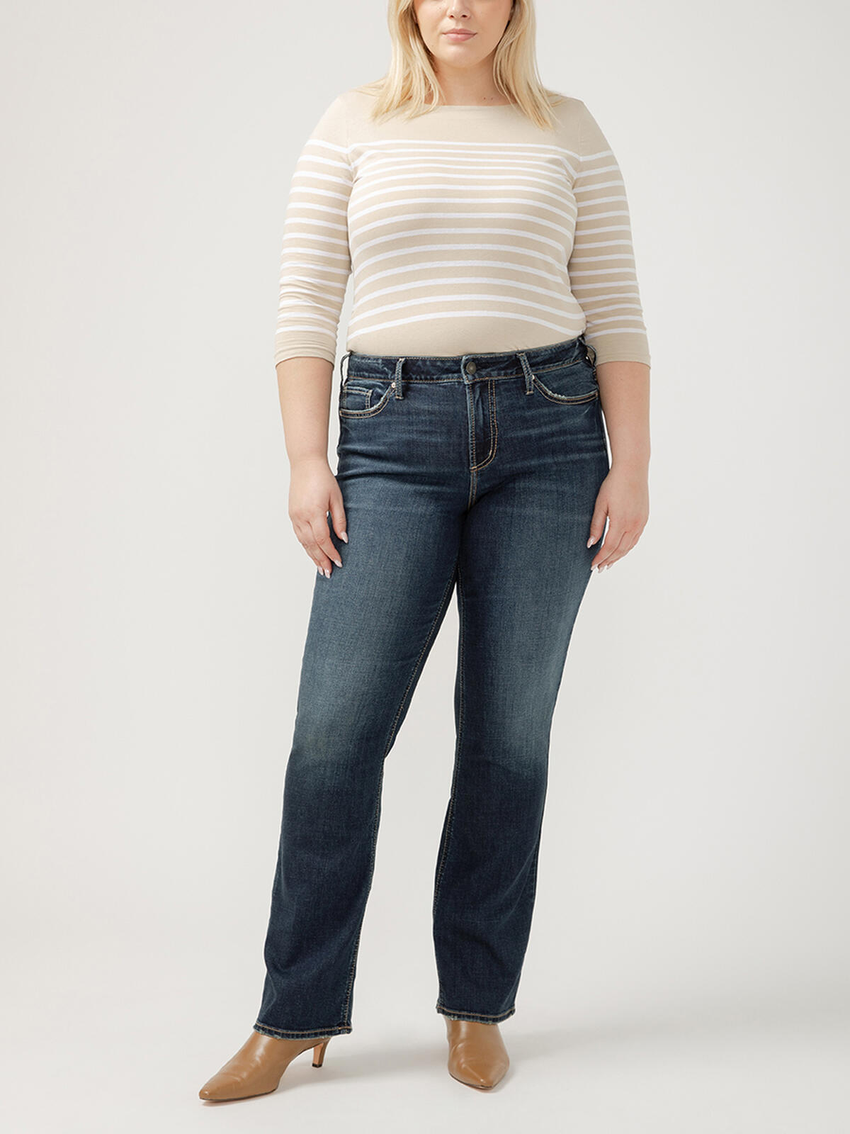 Suki Mid Rise Slim Bootcut Luxe Stretch Jeans Plus Size image number 0
