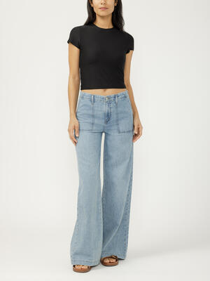 Wide Leg Knit Flex Jeans