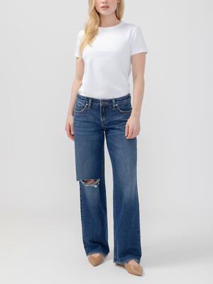 Loose & Low Straight Leg Jeans Petite
