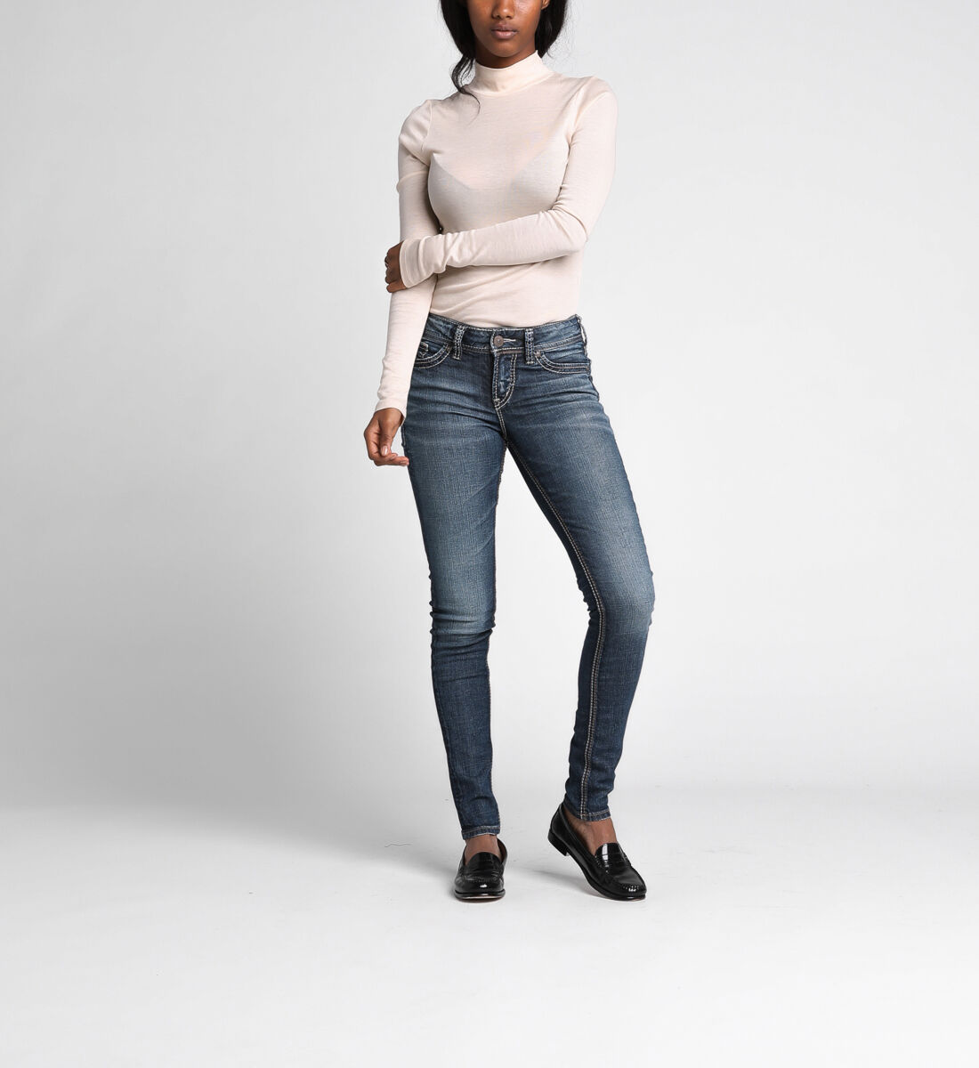 Buy Elyse Mid Skinny Medium Wash for USD 92.00 Silver Jeans US New