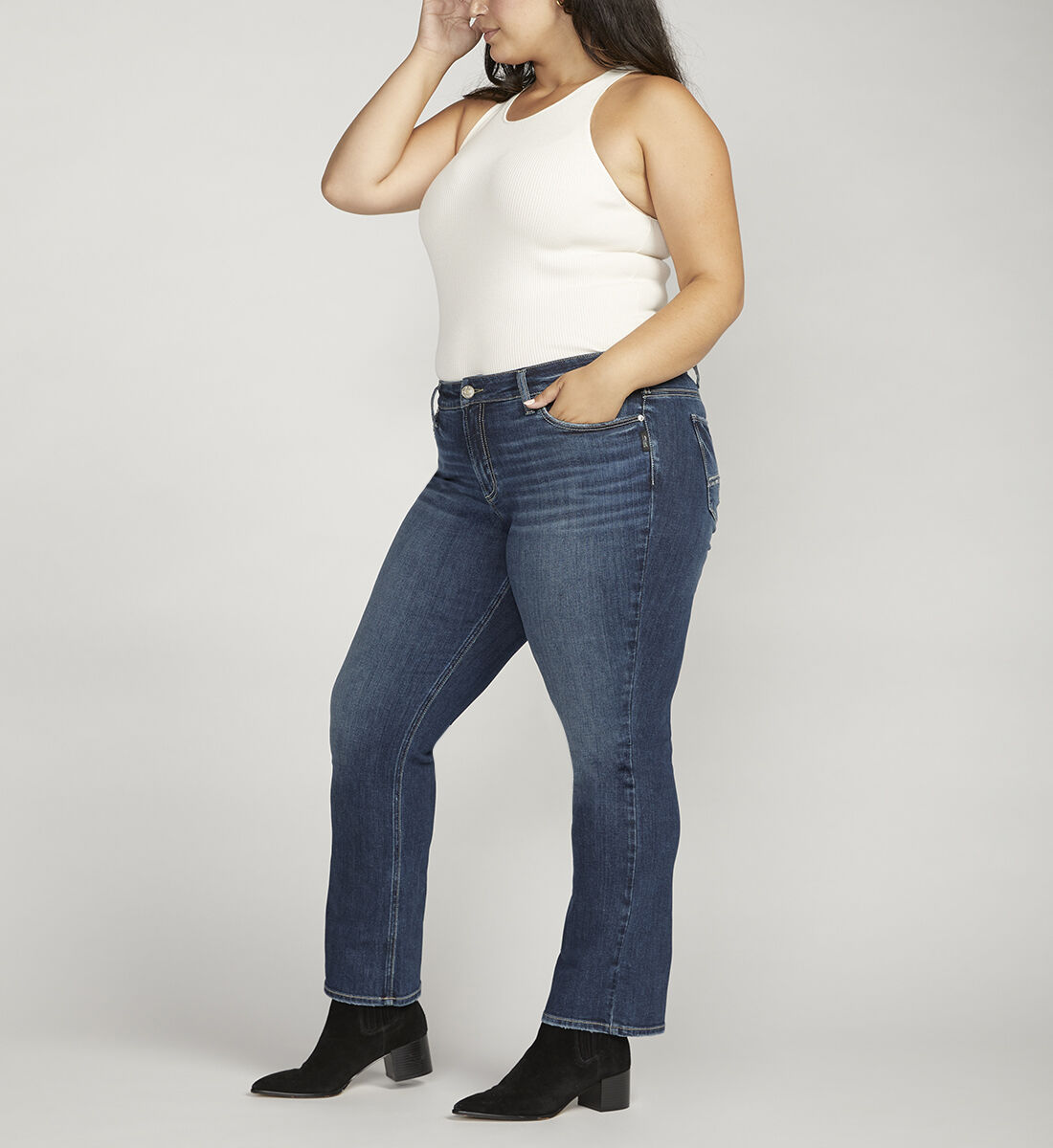 Buy Suki Mid Rise Slim Bootcut Jeans Plus Size for USD 50.00