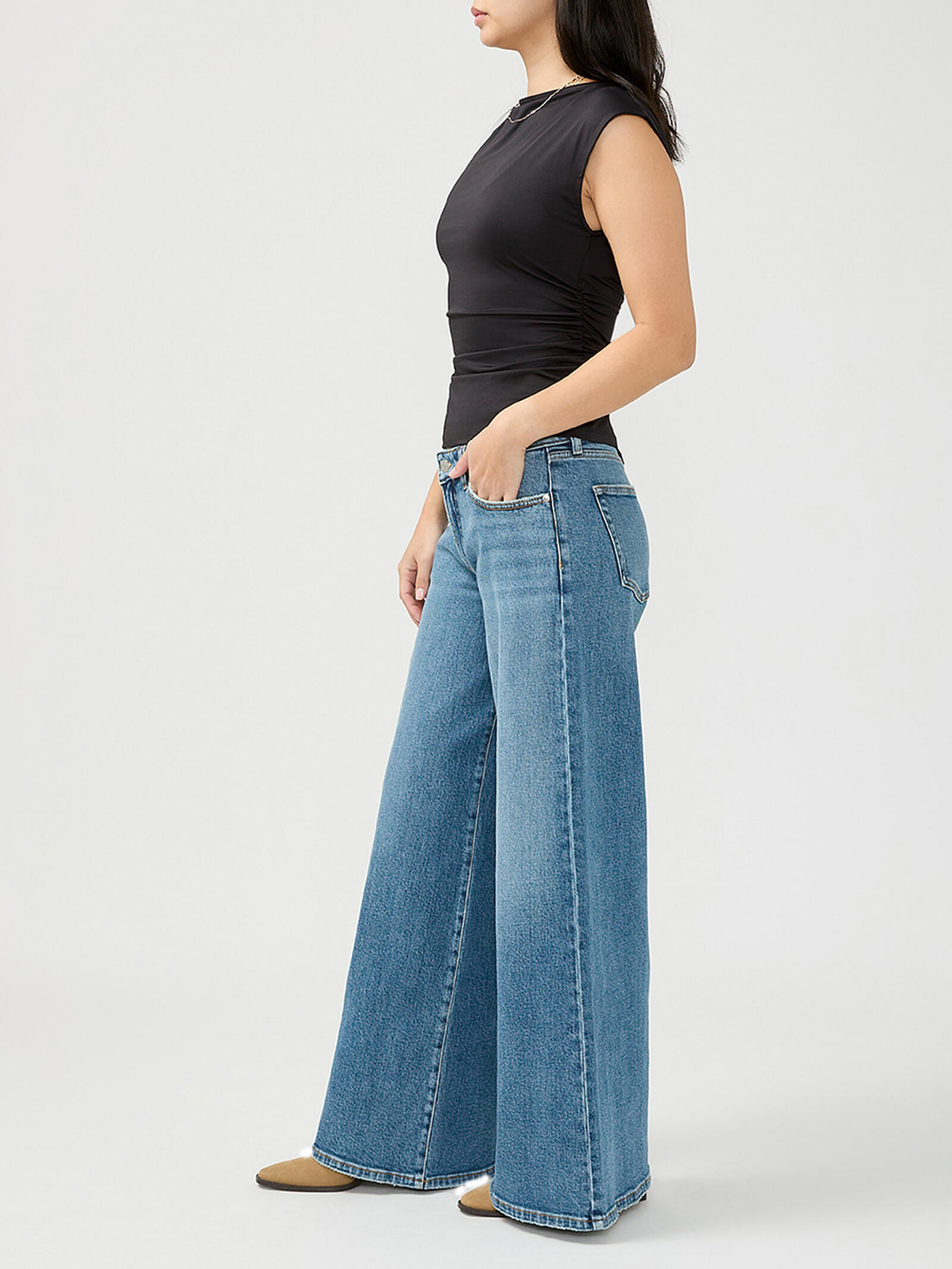 Buy 90s Baggy Skater Low Rise Wide Leg Jeans for USD - Main Image