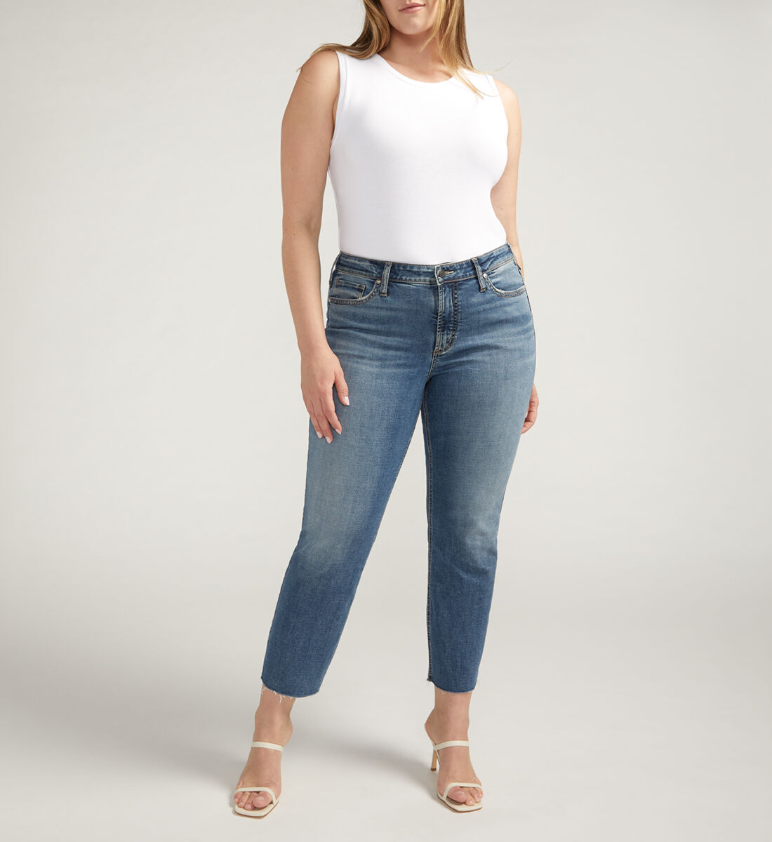 Buy Most Wanted Mid Rise Straight Jeans Plus Size for USD 48.00 Silver Jeans US New