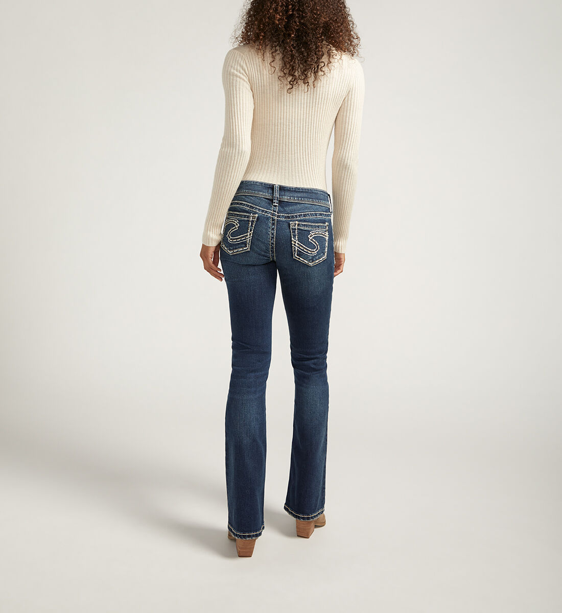 【BOK PLACE】Siwa Washing Slim Straight Long Bootcut Denim Silver Jeans Co. Women's Suki Mid Rise Curvy Fit Bootcut