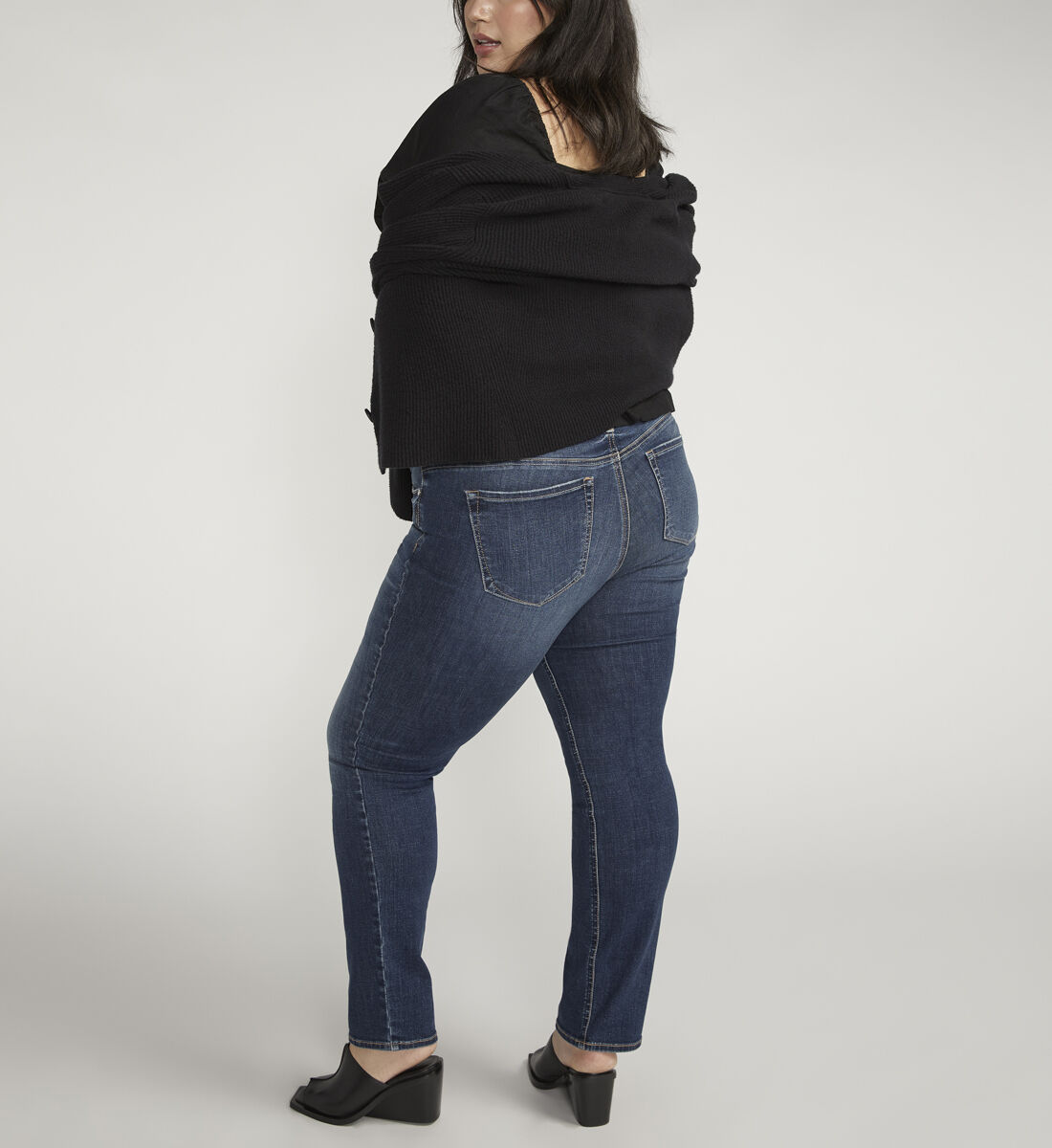 Buy Elyse Mid Rise Straight Leg Jeans Plus Size for USD 78.00 Silver Jeans US New