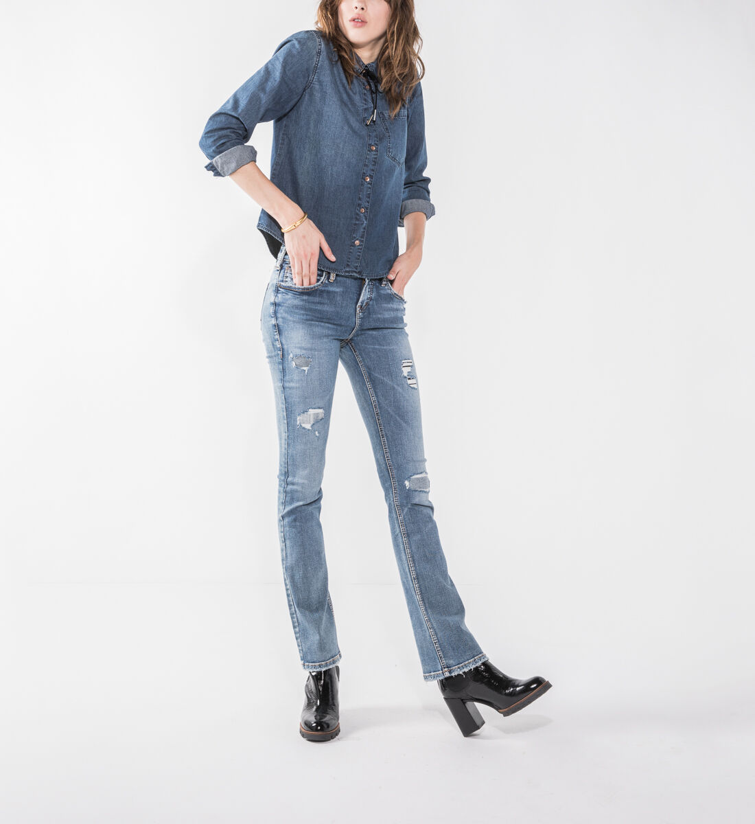 Silver jeans hot sale aiko slim boot