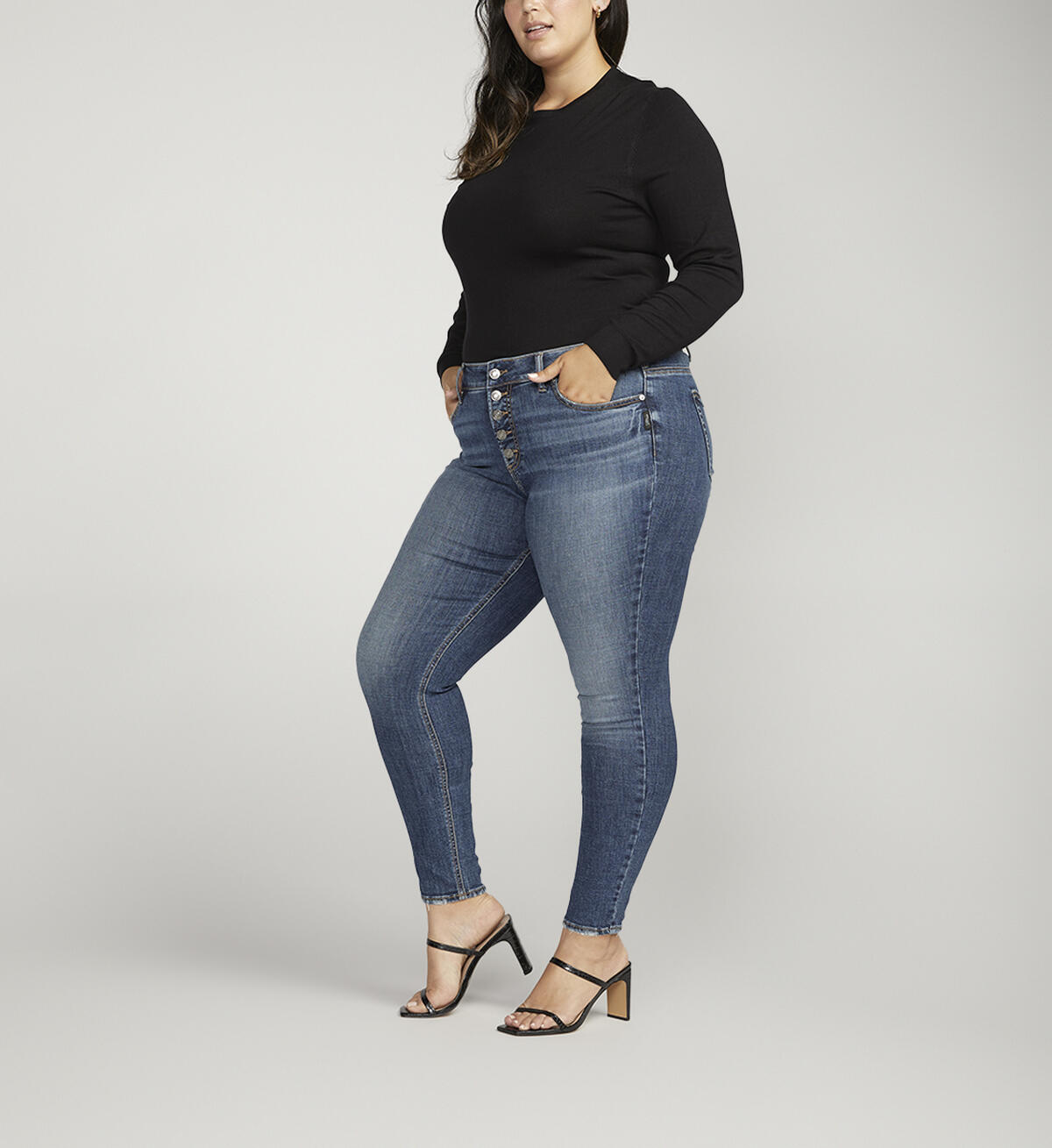 Suki Mid Rise Skinny Jeans, Indigo, hi-res image number 2