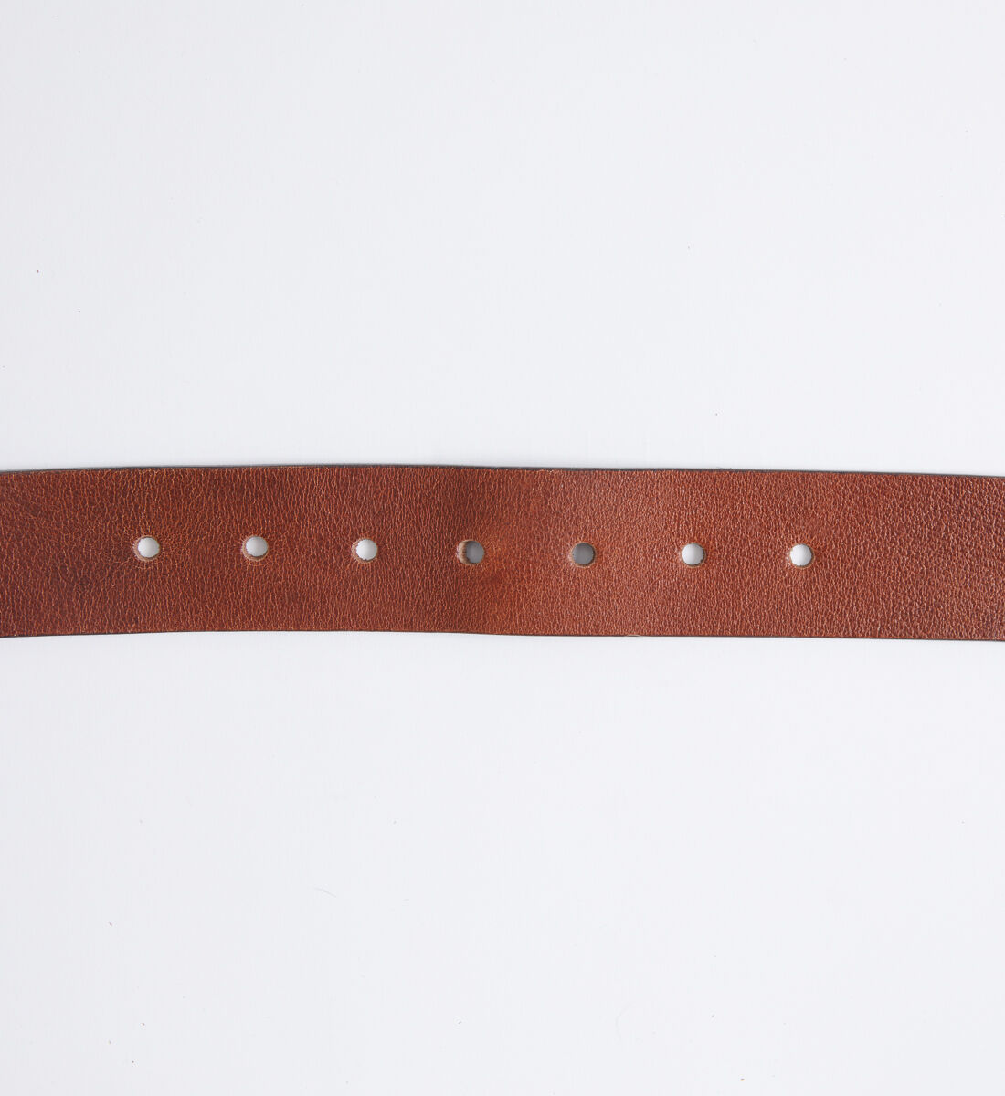 Pebbled Brown Leather Mens Belt Back