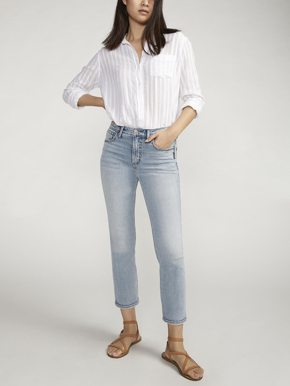 Most Wanted Mid Rise Ankle Straight Jeans image number 0