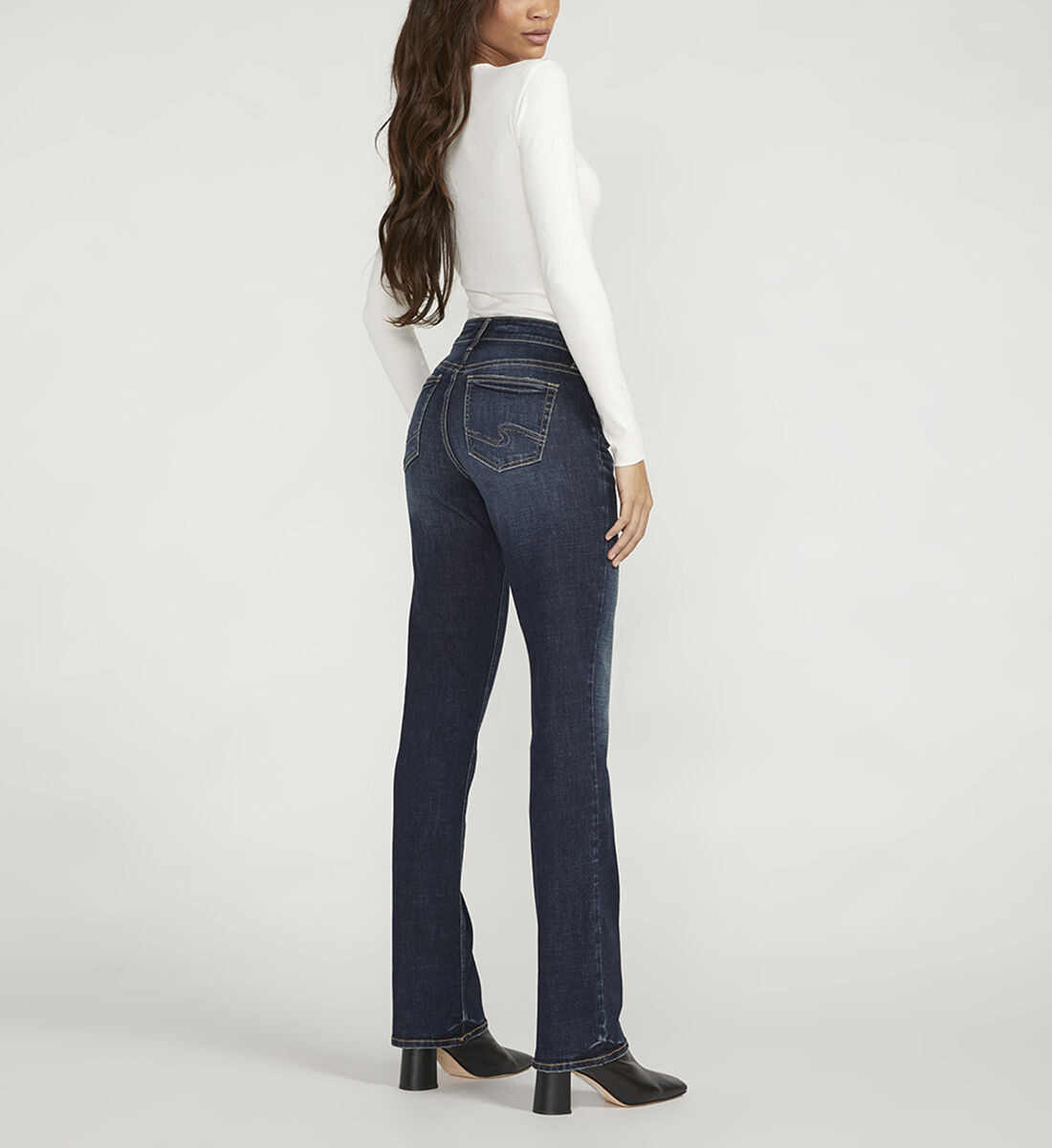 Buy Elyse Mid Rise Slim Bootcut Jeans for USD 84.00 Silver Jeans