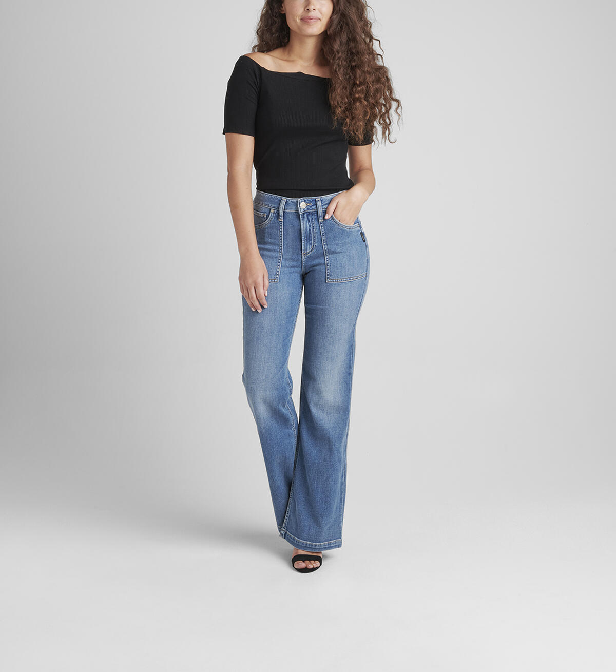 Avery High Rise Trouser Leg Jeans, , hi-res image number 0
