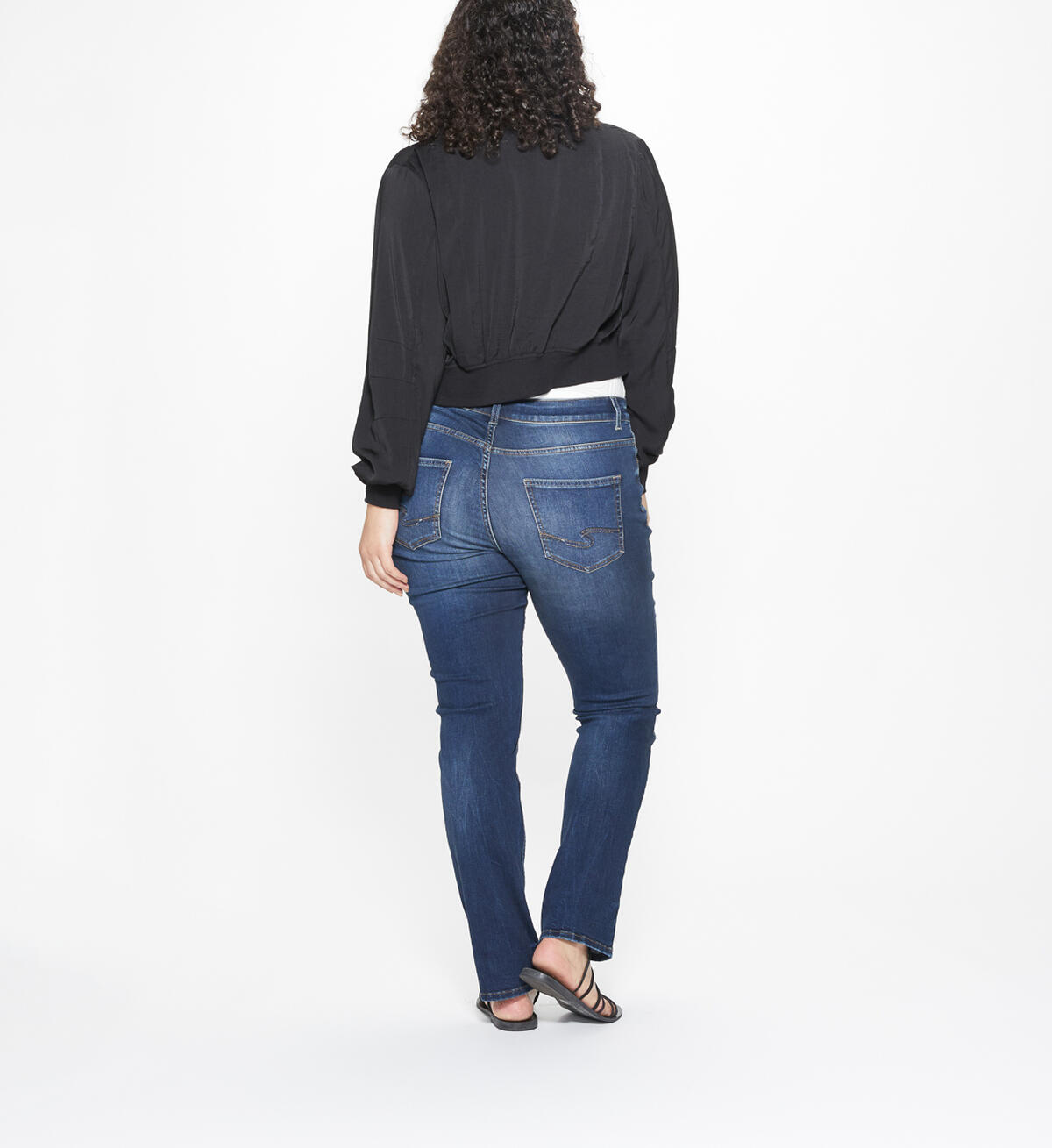 Elyse Straight Mid Rise Dark Wash, , hi-res image number 1