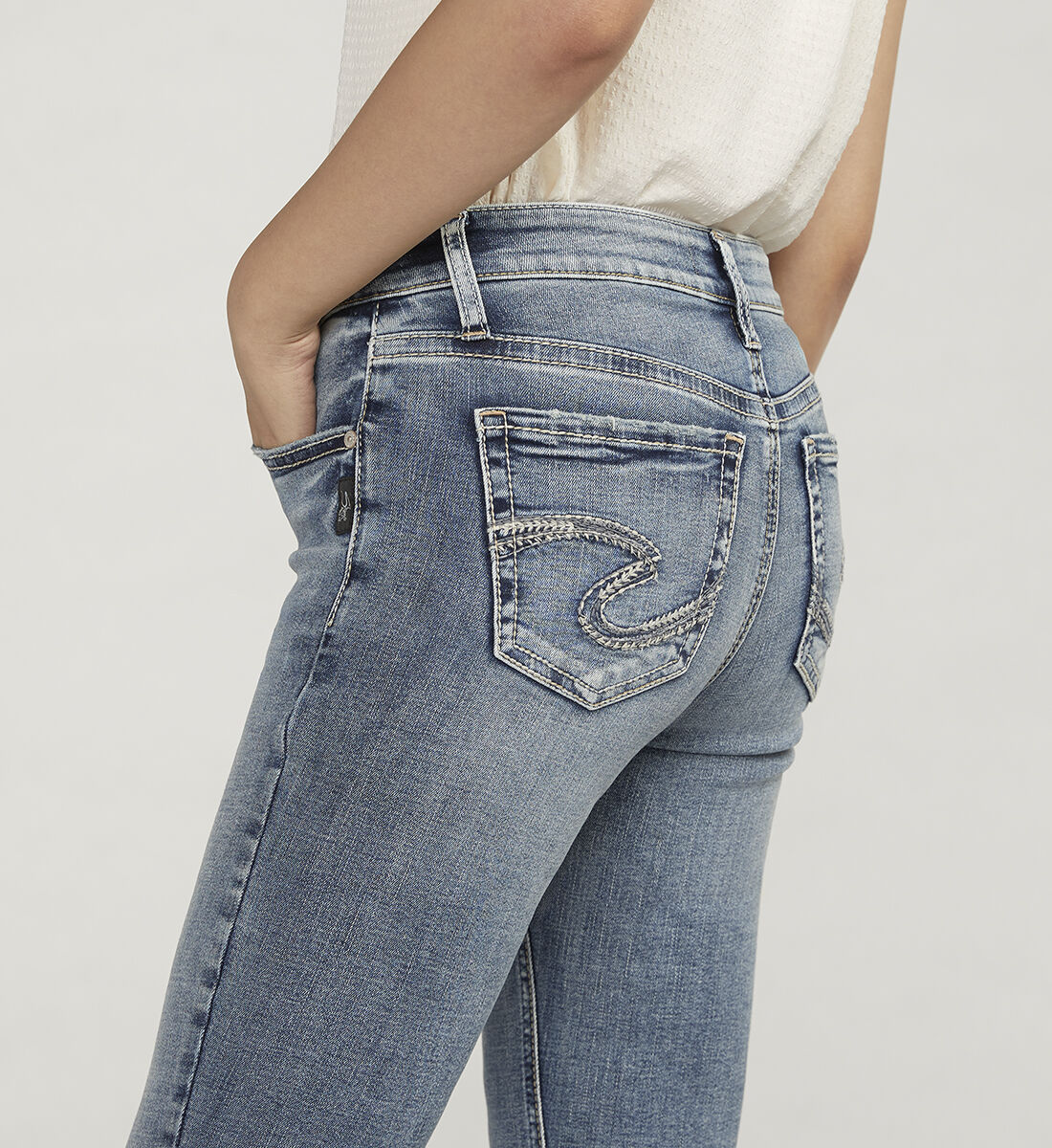 Buy Elyse Mid Rise Straight Leg Jeans for USD 47.00 | Silver Buy Elyse Mid Rise Straight Leg Jeans for USD 47.00 | Silver