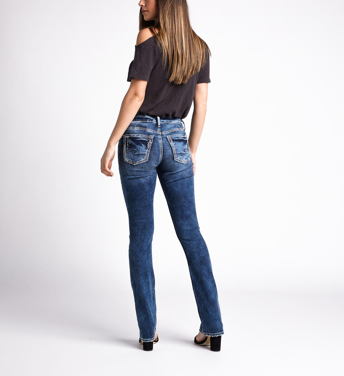 Avery High Rise Slim Bootcut Jeans, Indigo, hi-res image number 1