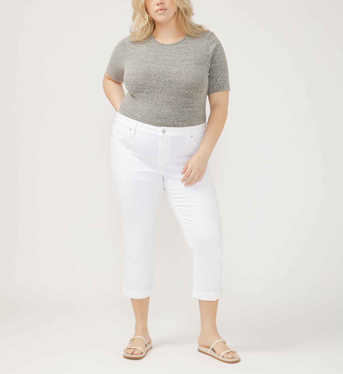 Elyse Mid Rise Luxe Stretch Capri Plus Size, , hi-res image number 0