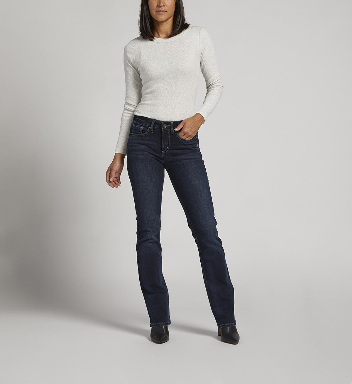 Suki Mid Rise Slim Bootcut Jeans, Indigo, hi-res image number 0