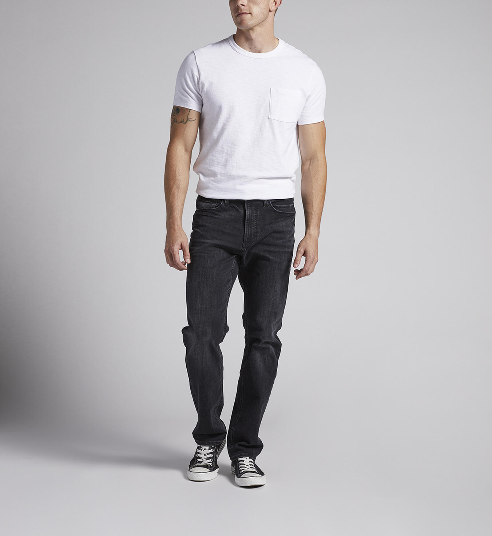 Buy Machray Athletic Fit Straight Leg Jeans for USD 94.00 Silver