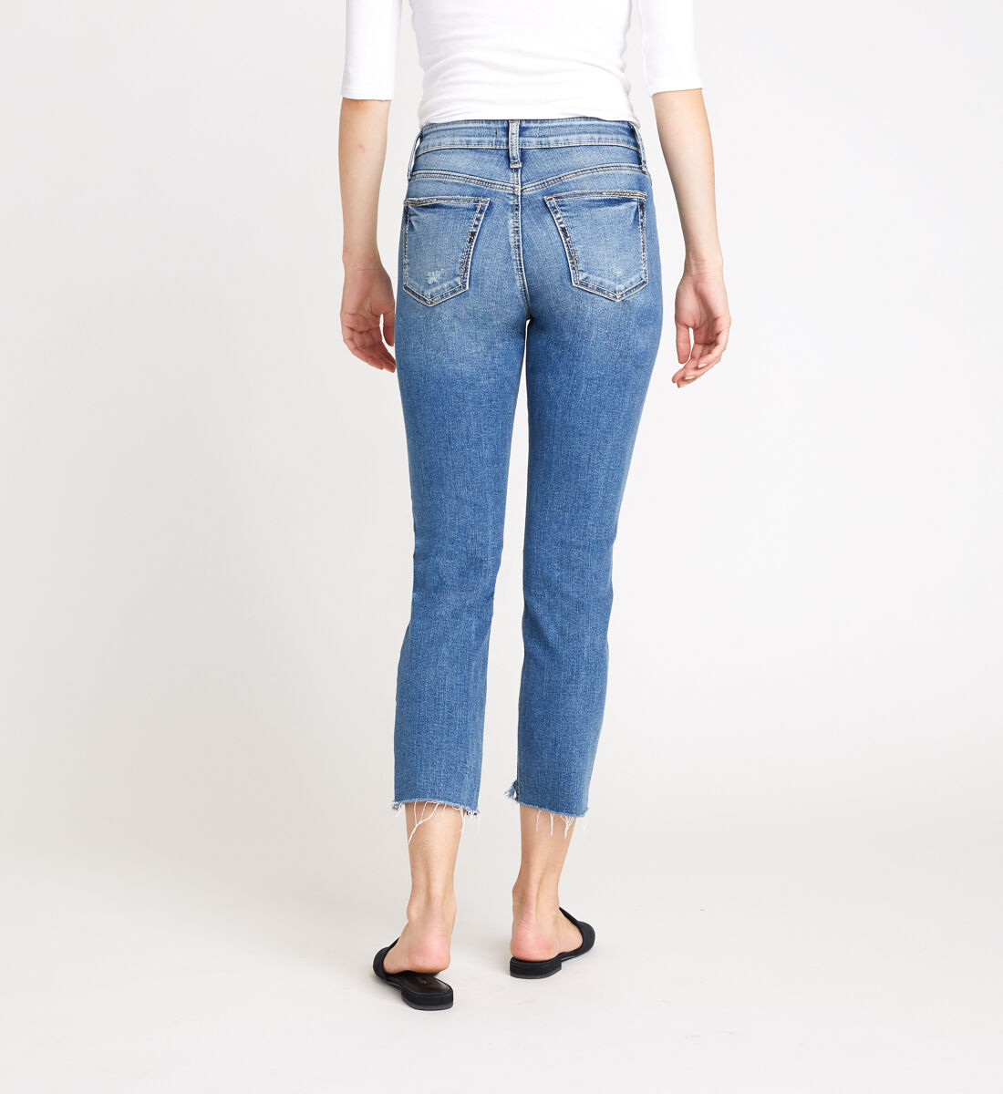 Silver avery skinny crop shop