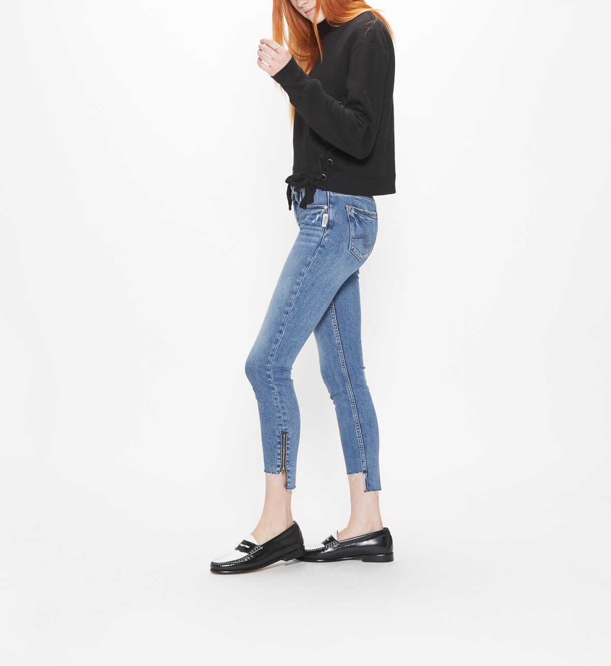 Aiko Mid Rise Ankle Slim Jeans Final Sale, , hi-res image number 2