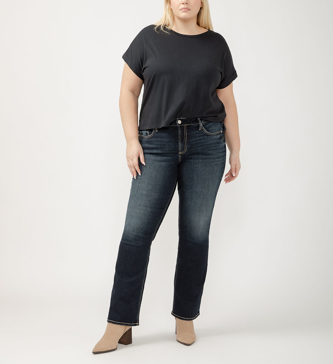 Buy Suki Mid Rise Bootcut Jeans Plus Size for USD 42.00