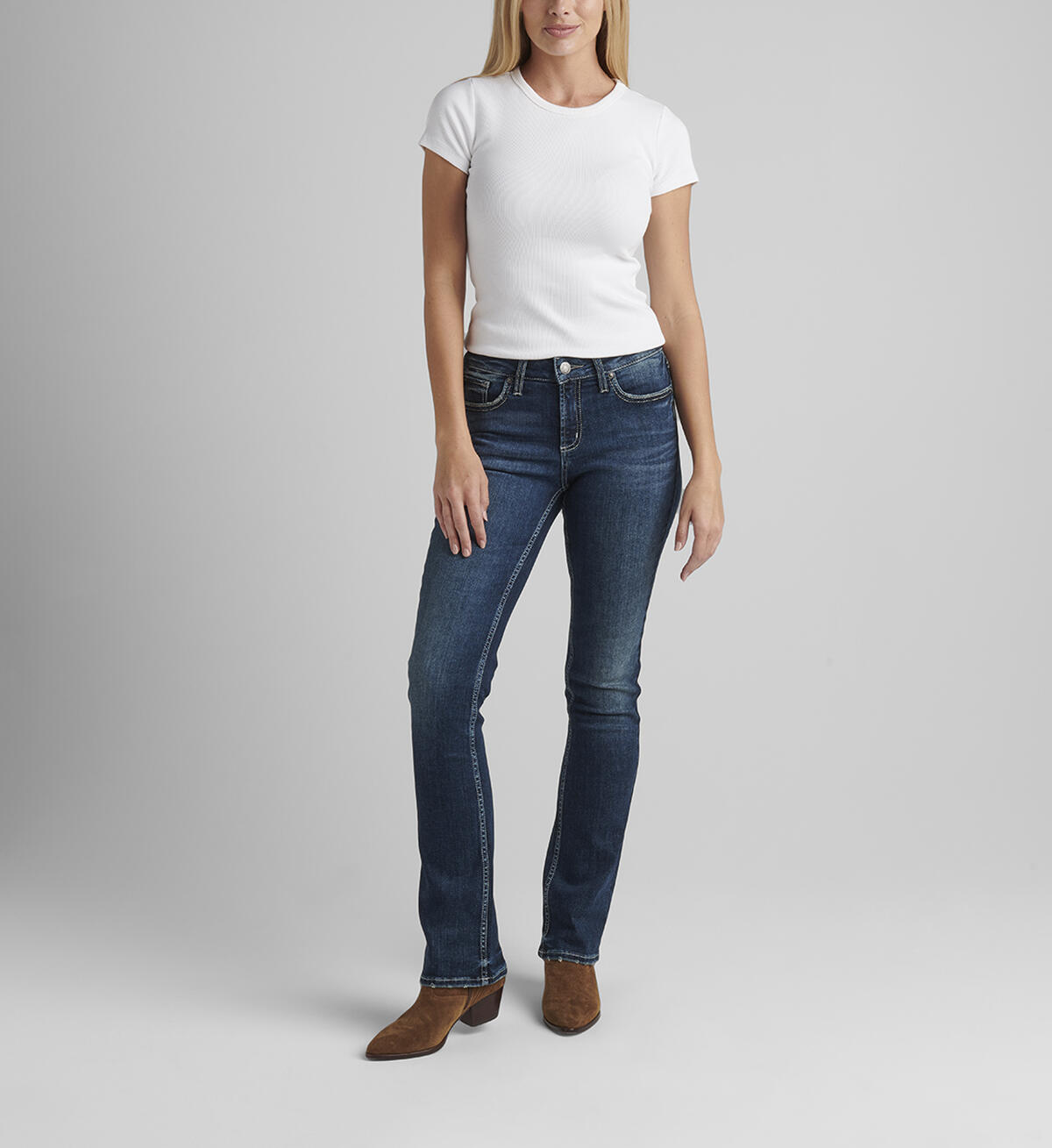 Elyse Mid Rise Slim Bootcut Jeans, , hi-res image number 0